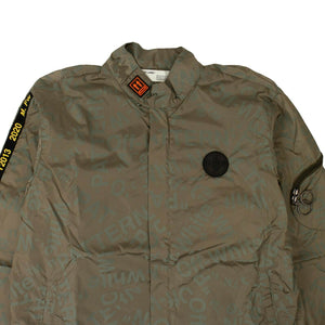 Green All Over Logo Print Jacket