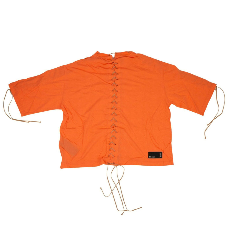 Orange Lace Up T-Shirt