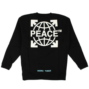 Men's Black 'Peace' Crewneck Sweatshirt