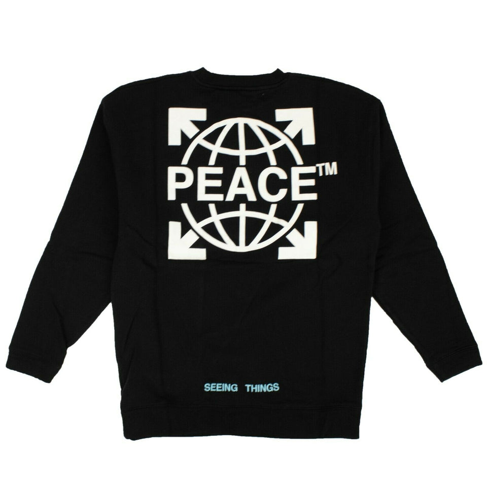 Men's Black 'Peace' Crewneck Sweatshirt