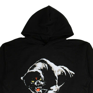 Panther Cotton Hoodie Sweatshirt - Black