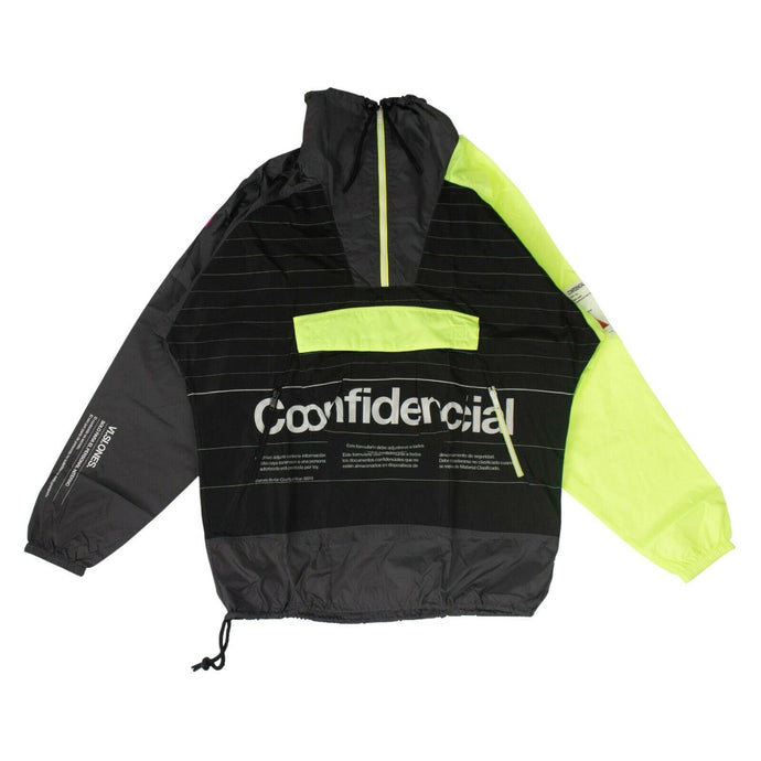 Confidential Panel Windbreaker Jacket - Black