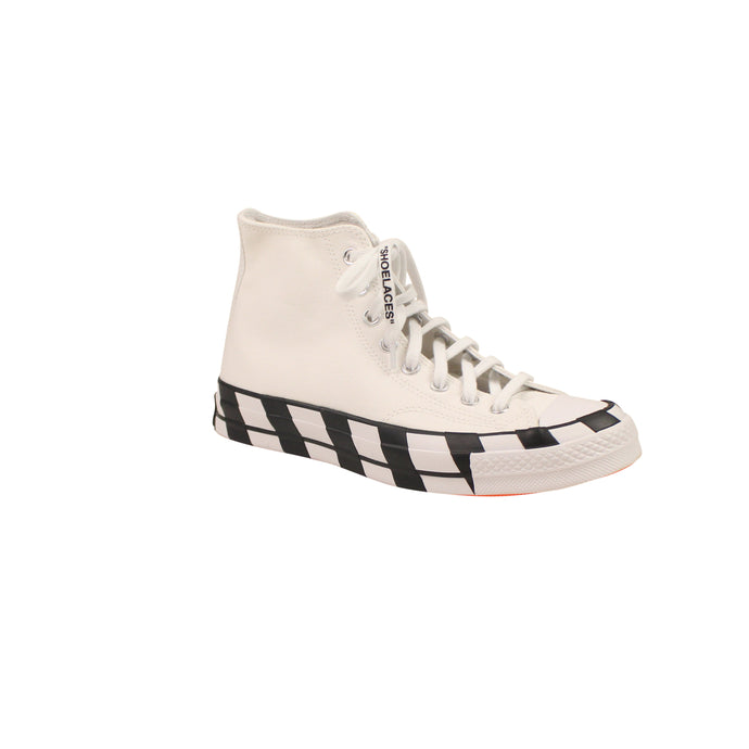 Off-White C/O Virgil Abloh x Converse High Top Sneakers - White/Black
