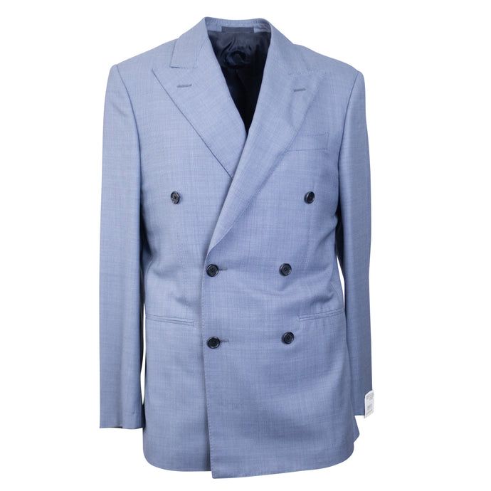 Light Blue Caruso Wool Double Breasted Suit