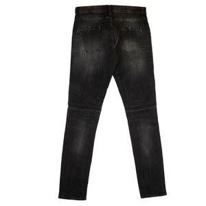 Men's Black Multi Zip Slim Jeans