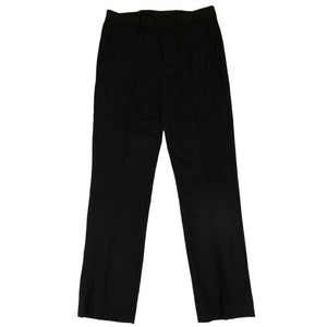 Virgin Wool Cropped Tailored Trouser Pants - Black