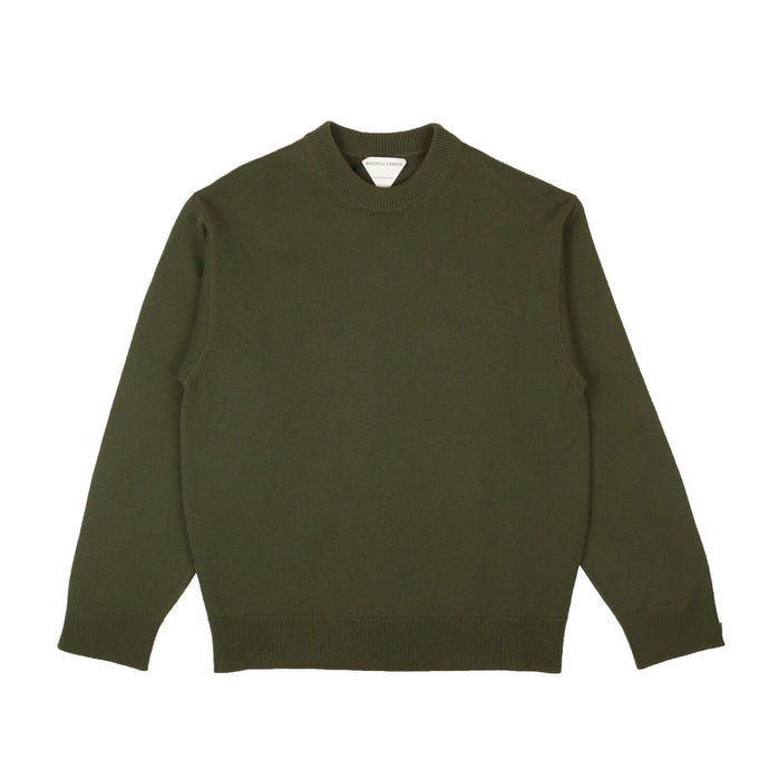 Green Cashmere Crewneck Pullover Sweater