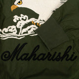 Organic Cotton Eagle Woven Track Top - Olive Green
