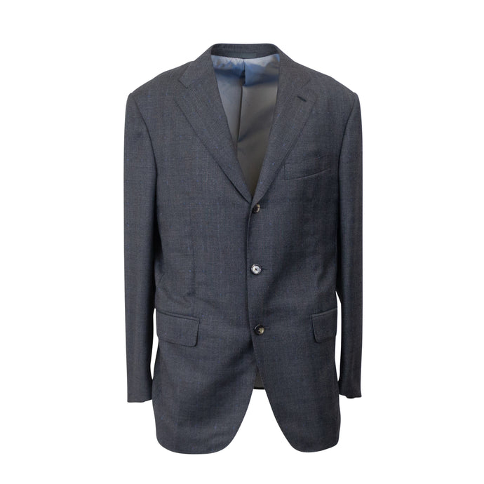 Grey Wool Single Breasted Suit