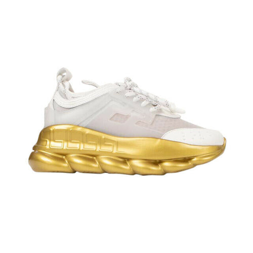 Versace 'Chain Reaction' Sneakers Shoes - White/Gold