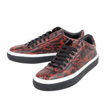 Men's 'Portman' Red And Black Leather Lace-Up Low-Top Sneakers