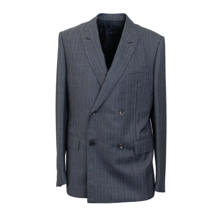 Charcoal Grey Wool Pinstripe Double Breasted Suit