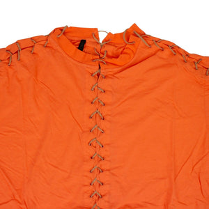 Orange Lace Up T-Shirt