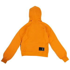 Cut Out Shoulder Hooded Sweatshirt - Orange