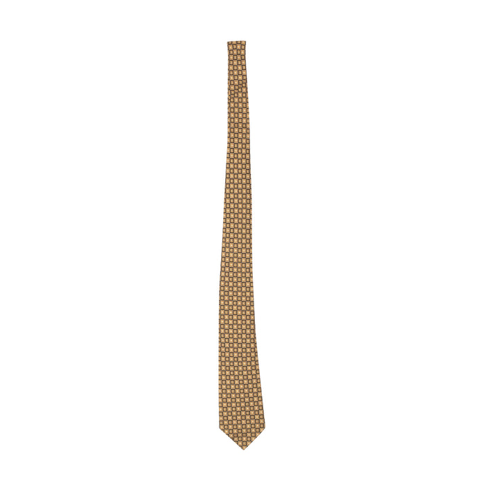 Brown Geometric Handmade Silk Tie