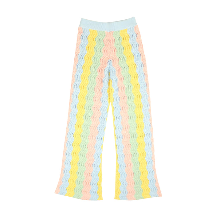 Casablanca Knit Track Pants - White/Light Pink
