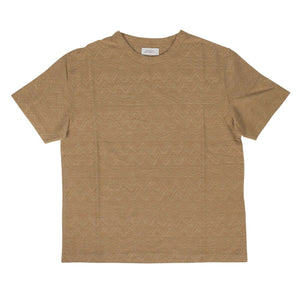 Cotton Elliot Jacquard Short Sleeve T-Shirt - Khaki