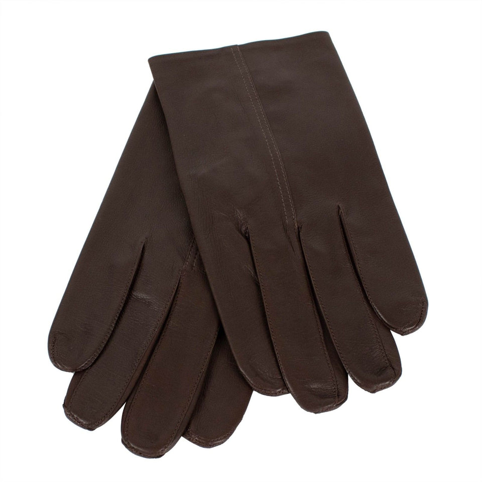 Calfskin Leather Gloves - Brown