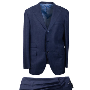 Dark Blue Wool Single Breasted Suit