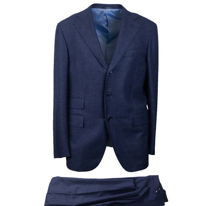 Dark Blue Wool Single Breasted Suit