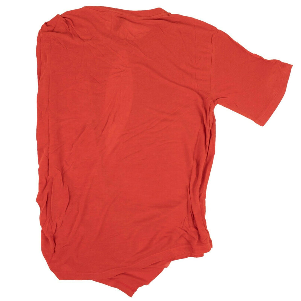 Red Silk Draped T-Shirt
