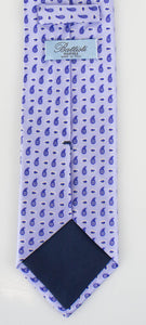 Paisley Pattern Silk Neck Tie - Purple